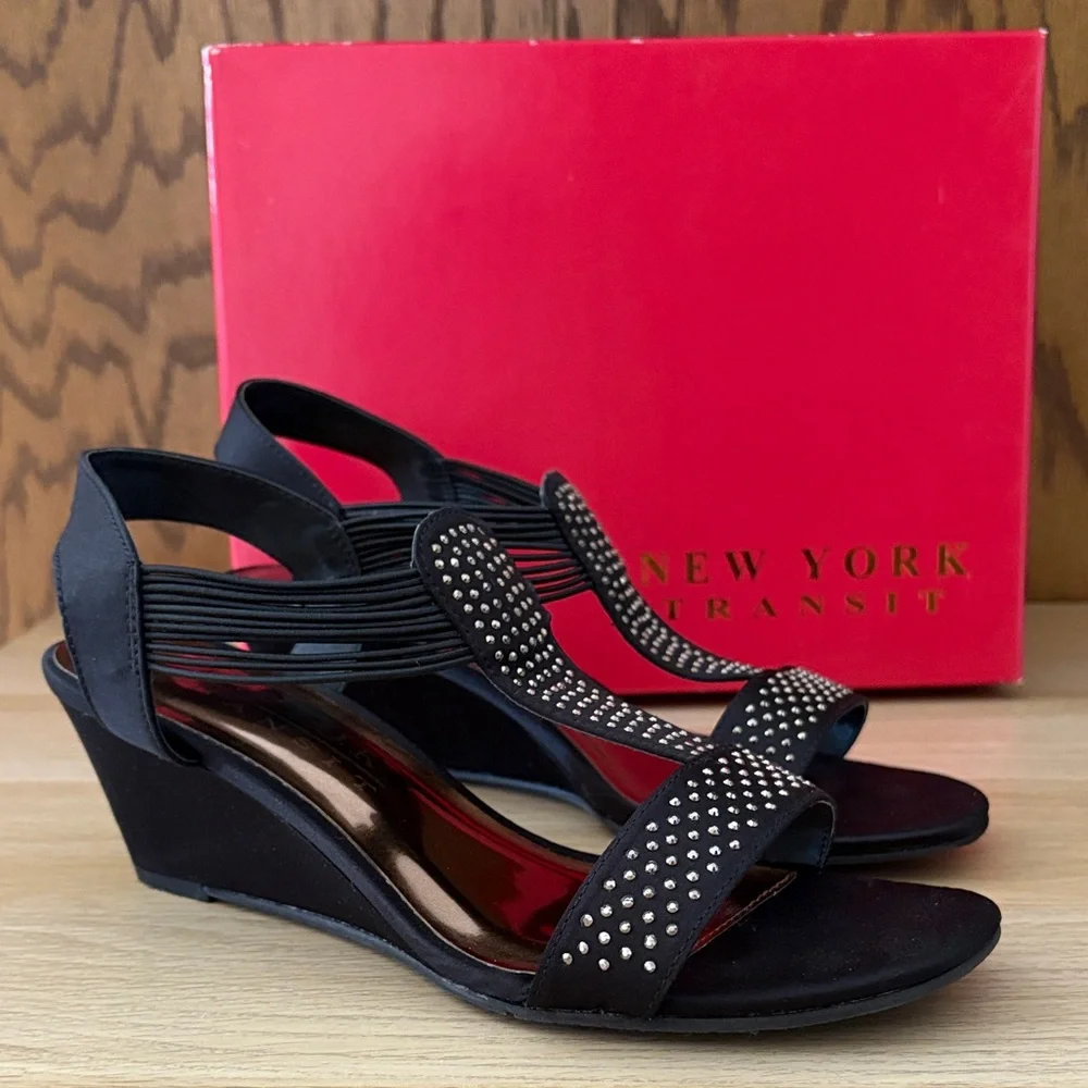New York Transit Studded Wedge Sandals